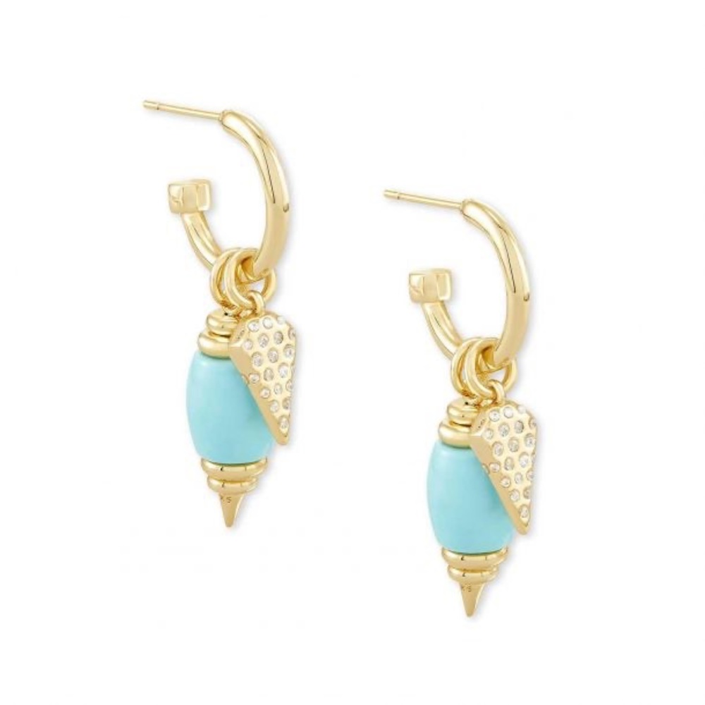 Kendra Scott Demi Huggie Hoop Earrings in Light Blue Magnesite